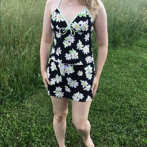 Vintage Daisy Tankini Vintage 90s Bikini Swim